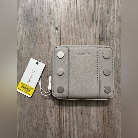 Hammitt Handbags - Hammitt 5 North Wallet Paved Gray Leather Zip Around Small New with tags $195